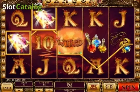 Άνοιγμα οθόνης αγώνα. Dragon Kingdom (Playtech) Κουλοχέρης