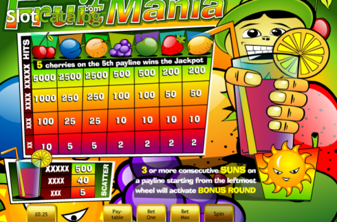Οθόνη4. Fruit Mania (Playtech) Κουλοχέρης