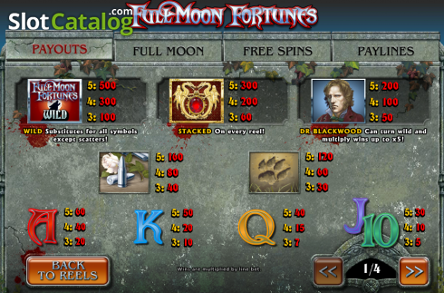Οθόνη3. Fullmoon Fortunes Κουλοχέρης
