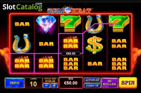 Win screen. Gem Heat Κουλοχέρης