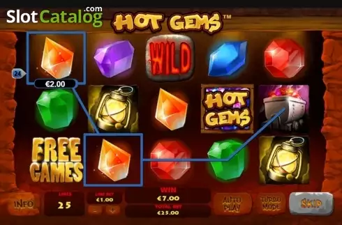 Οθόνη5. Hot Gems Κουλοχέρης