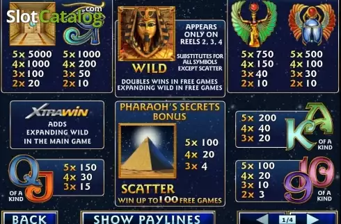 Οθόνη2. Pharaoh's Secrets Κουλοχέρης 