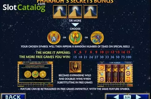 Οθόνη5. Pharaoh's Secrets Κουλοχέρης 