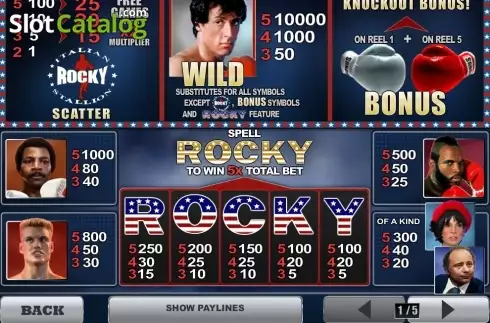 Οθόνη2. Rocky (Playtech) Κουλοχέρης