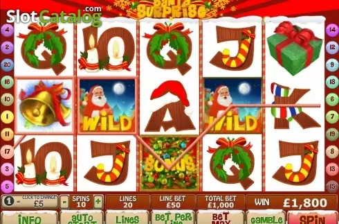 Άνοιγμα οθόνης αγώνα. Santa Surprise (Playtech) Κουλοχέρης