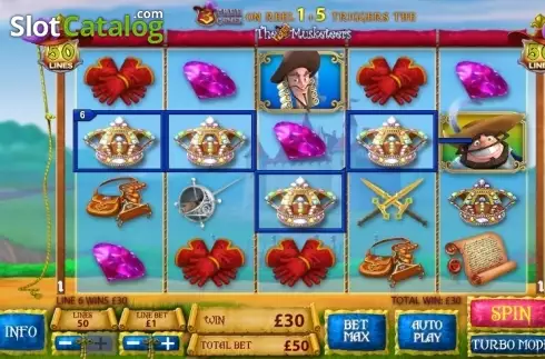 Οθόνη3. The Three Musketeers and the Queen's Diamond (Playtech) Κουλοχέρης
