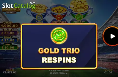 Οθόνη7. Gold Trio: Football! Κουλοχέρης