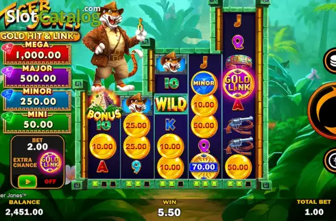 Οθόνη2. Gold Hit & Link: Tiger Jones Κουλοχέρης