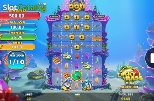 Οθόνη9. Lucky Bass Mega Cash Collect Κουλοχέρης