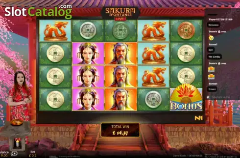 Οθόνη2. Sakura Fortune Live Κουλοχέρης