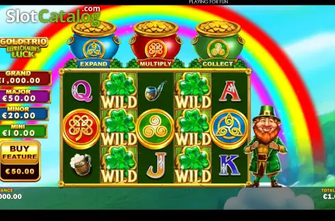 Οθόνη2. Gold Trio: Leprechaun's Luck Κουλοχέρης