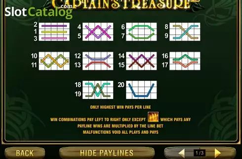 Οθόνη3. Captain's Treasure Pro Κουλοχέρης