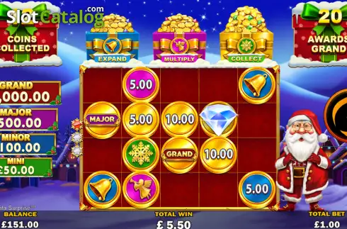 Οθόνη2. Gold Trio: Santa Surprise Κουλοχέρης