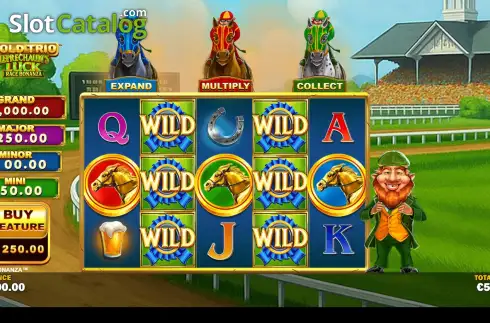 Οθόνη2. Gold Trio: Leprechaun's Luck Race Bonanza Κουλοχέρης