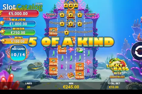Οθόνη3. Lucky Bass: Mega Collect'Em Κουλοχέρης 