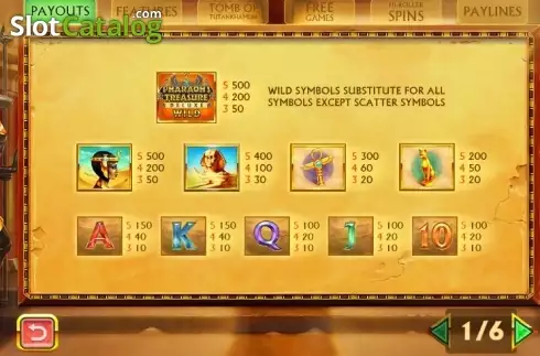 Οθόνη5. Pharaoh's Treasure Deluxe Κουλοχέρης