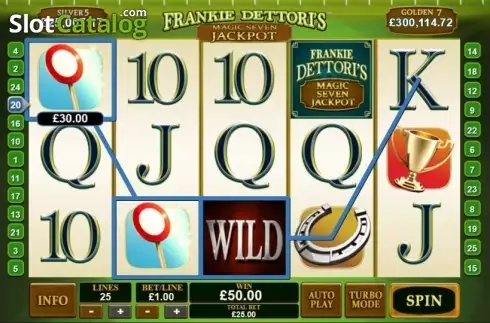 Οθόνη5. Frankie Dettori's Magic Seven Jackpot Κουλοχέρης