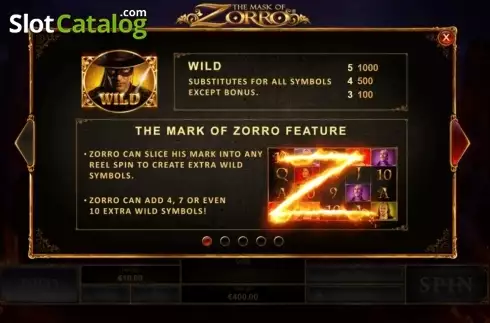 Οθόνη2. The Mask of Zorro (Playtech) Κουλοχέρης