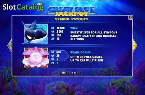 Οθόνη2. Great Blue Jackpot (Playtech) Κουλοχέρης