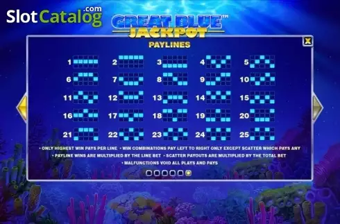 Οθόνη7. Great Blue Jackpot (Playtech) Κουλοχέρης