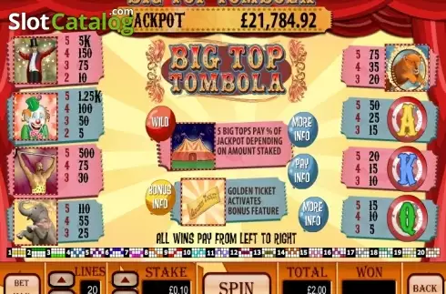 Οθόνη3. Big Top Tombola Κουλοχέρης 