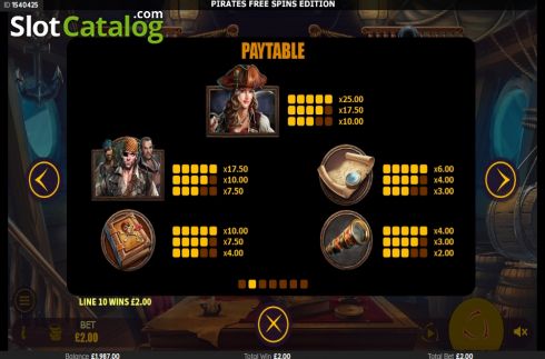 Οθόνη7. Pirates Free Spins Edition Κουλοχέρης