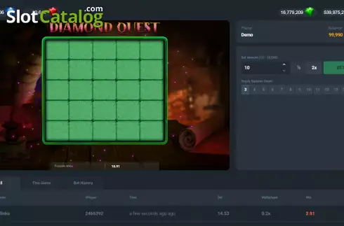 Οθόνη2. Diamond Quest Κουλοχέρης 