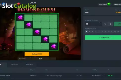 Οθόνη3. Diamond Quest Κουλοχέρης 
