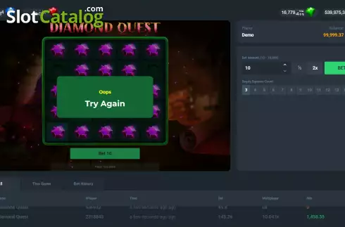 Οθόνη4. Diamond Quest Κουλοχέρης 