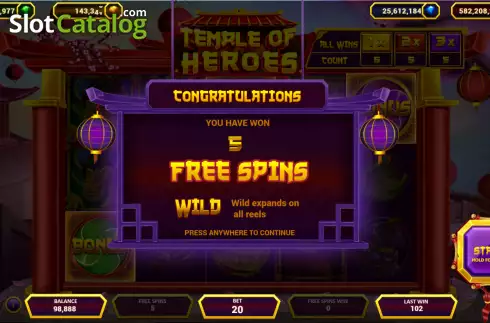 Οθόνη5. Temple of Heroes (Popok Gaming) Κουλοχέρης
