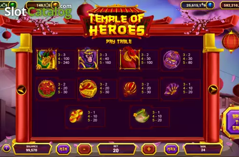 Οθόνη7. Temple of Heroes (Popok Gaming) Κουλοχέρης