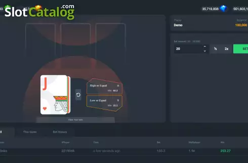 Οθόνη2. Hi Lo (Popok Gaming) Κουλοχέρης