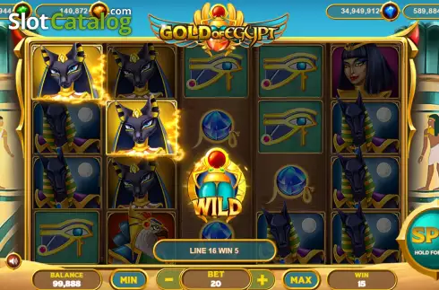 Οθόνη4. Gold of Egypt (Popok Gaming) Κουλοχέρης