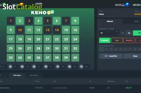 Οθόνη2. Instant Keno (Popok Games) Κουλοχέρης