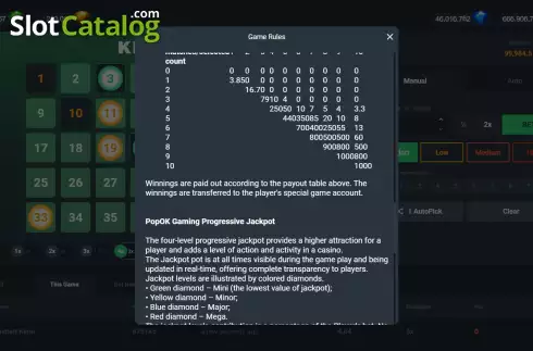 Οθόνη8. Instant Keno (Popok Games) Κουλοχέρης