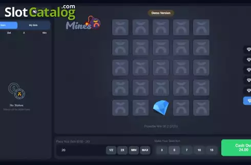 Οθόνη2. Mines (Popok Gaming) Κουλοχέρης
