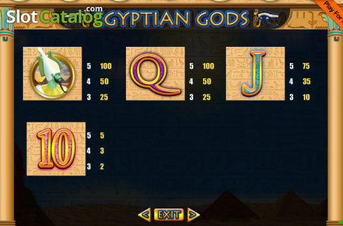 Οθόνη8. Egyptian Gods (Portomaso Gaming) Κουλοχέρης