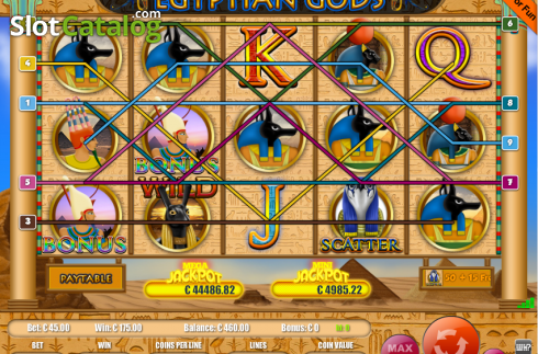 Οθόνη3. Egyptian Gods 9 (Portomaso Gaming) Κουλοχέρης