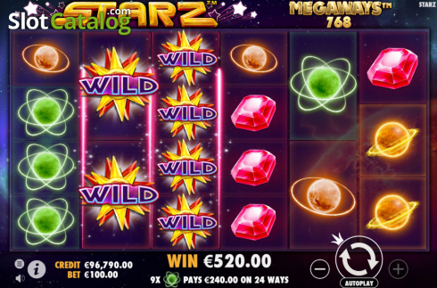 Οθόνη4. Starz Megaways Κουλοχέρης