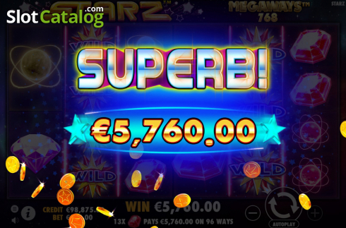 Οθόνη5. Starz Megaways Κουλοχέρης