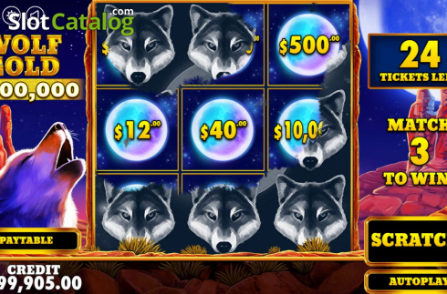 Οθόνη4. Wolf Gold Scratchcard Κουλοχέρης