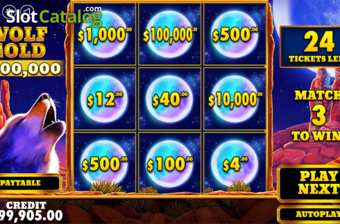 Οθόνη5. Wolf Gold Scratchcard Κουλοχέρης