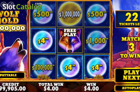 Οθόνη6. Wolf Gold Scratchcard Κουλοχέρης