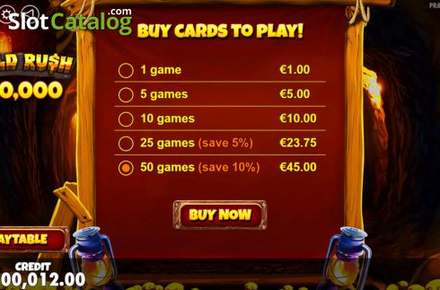 Οθόνη2. Gold Rush Scratchcard Κουλοχέρης