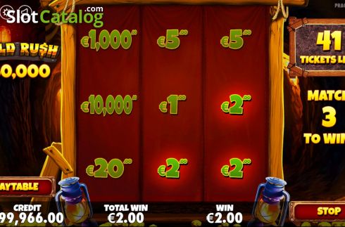 Οθόνη3. Gold Rush Scratchcard Κουλοχέρης