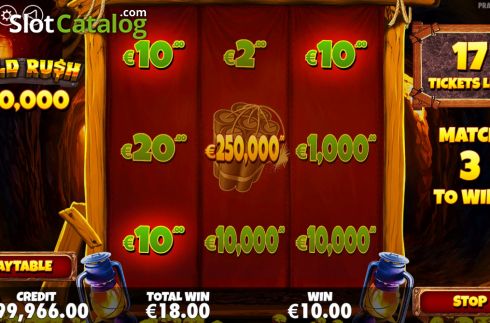 Οθόνη5. Gold Rush Scratchcard Κουλοχέρης