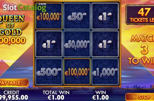 Οθόνη3. Queen of Gold Scratchcard Κουλοχέρης