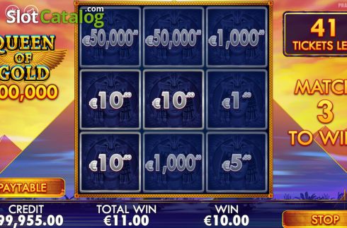 Οθόνη4. Queen of Gold Scratchcard Κουλοχέρης