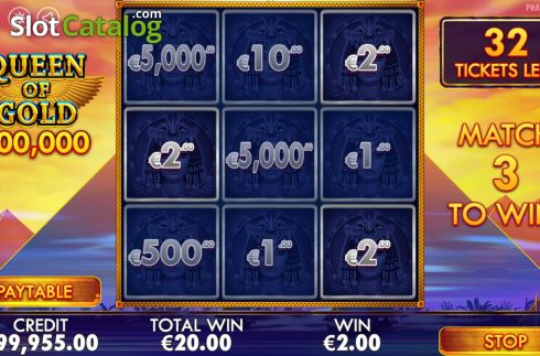 Οθόνη6. Queen of Gold Scratchcard Κουλοχέρης