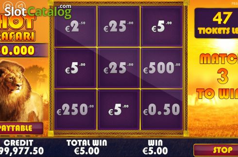 Οθόνη4. Hot Safari Scratchcard Κουλοχέρης 